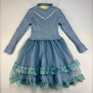 Blue and Green Girls Formal Dress